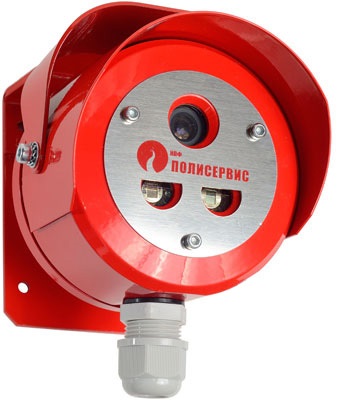 Извещатель пожарный пламени, IP65, 2ИК канала+ТВ (горение углеводородов-4,4мкм+опорный канал:4,0мкм) угол обзора 90° на 25м, Uпит.=9..28В, Iпотр.=70мА, контр. запыления, авт.подогрев (отключаемый),&nbsp;&nbsp;-55°..+50°