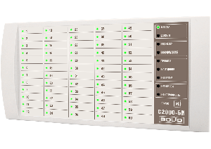 Блок индикации для отображения 60 разделов на двухцветных и 8 системных индик. RS-485, пит. от10 до28В