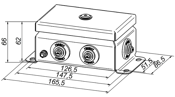 Коробка монтажная общепромышленные, оцинкованная сталь 1,2мм, IP55, 86х126х62 мм