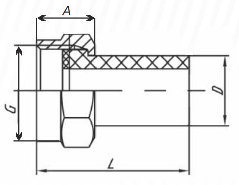 Бурт с накидной гайкой D20 3/4"