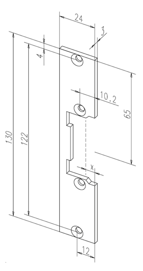 Запорная планка короткая для защелок ST-SL150NC, ST-SL250NC, ST-SL160NC, ST-SL260NC, ST-SL150NO, нержавеющая сталь.