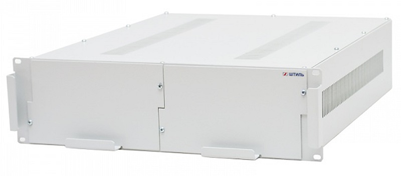 Батарейный модуль для работы с ИБП SR1103L, SR1103TL для установки в 19" стойку, 3U; U-батарей 96 В, 8 батарей 12 В 12 Ач, суммарная ёмкость 12 Ач; разъём подключения к ИБП TD50A; t-раб.+20...+25°С, 133х483х400 мм