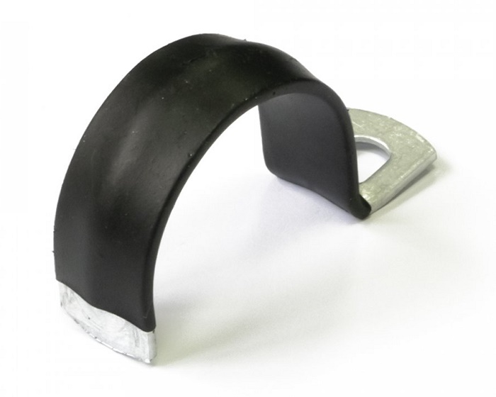 Скоба металлическая однолапковая с полимерным покрытием СМО-П d31-32 мм (50шт/уп)