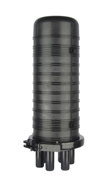 Муфта оптическая, 144 волокна, тупиковая, 5 вводов/выводов, с вводом для транзитной петли,&nbsp;&nbsp;с термо герметизацией вводов, наружное исполнение