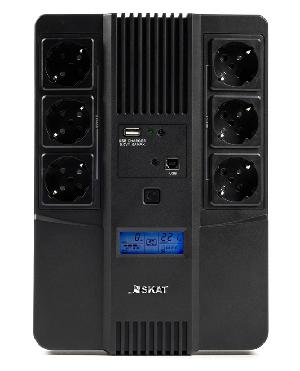 Источник бесперебойного питания 220В 800 ВА / 480Вт, Линейно-интерактивный, встроенный дисплей, 1 АКБ 9Ач, Выходные разъёмы: Schuko – 3 шт. (с питание от АКБ), Schuko – 3 шт. (без питания от АКБ)