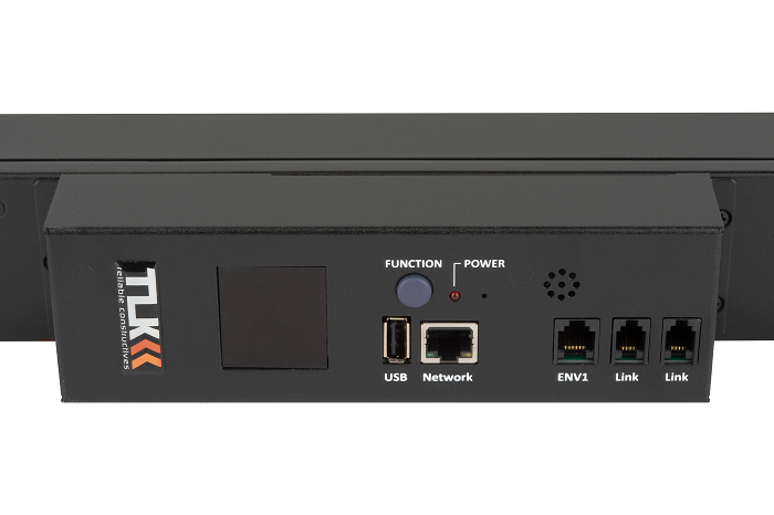 Блок  контролируемых электрических розеток TLK, вертикальная, Серия SW, (включение и отключение каждой розетки), 14 розеток C13, 2 розетки С19, макс. нагрузка 16 А, Счетчик электроэнергии кВт*ч, Удаленное управление через облако, шнур питания 3 м., вход питания С20, металлический корпус, макс. мощность 4000 Вт, 1245*44*56 мм, цвет черный.