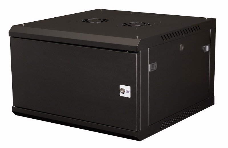 Шкаф 19" телекоммуникационный настенный, 6U 368х600х600 мм, дверь металл, черный