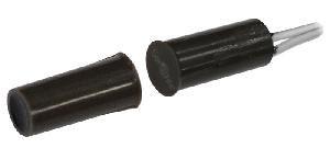 Магнитоконтактный датчик, НР, коричневый, врезной для деревянных дверей, миниатюрный, зазор 25 мм