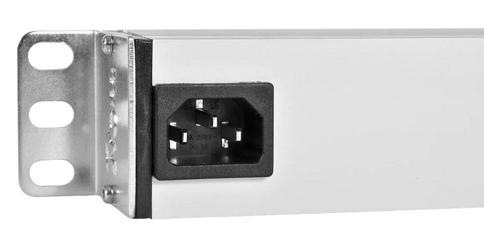 Блок розеток Rem-10 без шнура с инд., 9 Sсhuko, вход IEC 60320 C14, 10 A, алюм., 19"