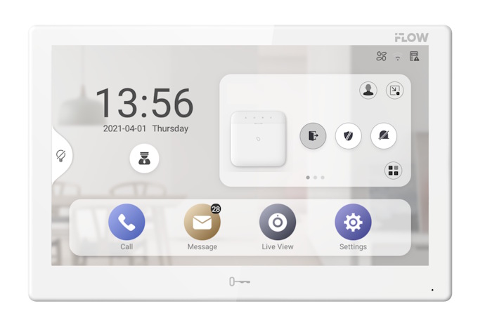 Видеодомофон ОС Android 10.0, Сенсорный 10.1" цветной IPS экран, разрешение 1024 × 600; встроенные микрофон и динамик с&nbsp;&nbsp;подавлением шумов; Память 1Гб, Флеш 8Гб EMMC; Auto 10/100M Ethernet, Wi-Fi 802.11 b/g/n, TCP/IP, SIP, RTSP; тревожные входы/выходы 8/1; 1 реле; Питание: DC12В/PoE; -10 до +50 °C; 254 × 166 × 26.65 мм; Вес: 875г; 
