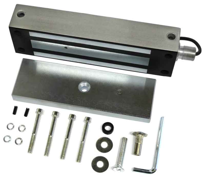 Электромагнитный замок, мониторинг, СИД, уличное исполнение, нержавеющая сталь, 12 VDC / 500мА или 24VDC / 250мА, усилие 500 кг.