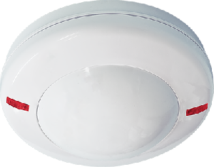 ИК Извещатель Оптико-электронный потолочный, высота установки 2,5…5м,&nbsp;&nbsp;360°, диаметр зоны обнар.10м (при высоте 5м), термоком., тампер, Uпит.9…15В, IP41, tраб.-40…+50°С, 105х45 мм