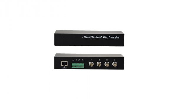 4х -канальный приемопередатчик видеосигнала по витой паре, пассивный HDCVI 720P: 400м / 1080P: 250м, HDTVI 720P/1080P: 250м; AHD 720P: 350м / 1080P: 200м