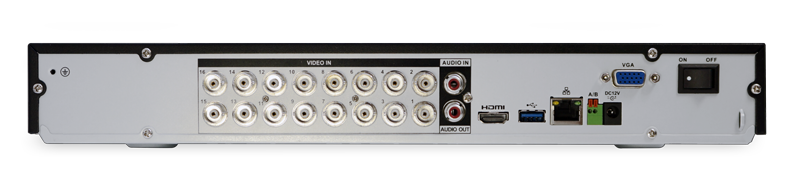 Видеорегистратор до 16х каналов BNC; 1 аудио; HDCVI/CVBS/HDTVI/AHD/IP; Н.265+, Запись 16 каналов 2Мп 25к/с, до 24 IP-камер до 8Мп (суммарно до 96Mbps), Запись с аналоговых камер разрешения 5Мп, 4Мп. Вывод на монитор в разрешении 4К. Запись звука с камер через коаксиальный кабель, Функции аналитики или захват лиц (на 1-м канале). Ethernet ; 2 SATA до 10Tb; 1 RS485; 2 USB2.0; 1U