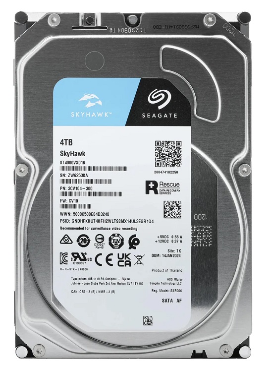 HDD 4Tb Жесткий диск Seagate Surveillance Skyhawk, 3.5" SATA, 5400rpm, 256MB