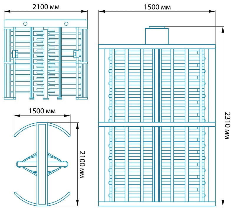 ПОЛНОРОСТОВОЙ ДВУХПРОХОДНОЙ роторный турникет, Габариты: 2100х1500х2310. эл/мех&nbsp;&nbsp;Исполнение: нержавеющая сталь, Комплектация: комплект считывателей (EM-Marine), планки 550мм, пульт управления с кабелем, ИК-пульт, всепогодное исполнение, "сухие контакты на плате управления".
