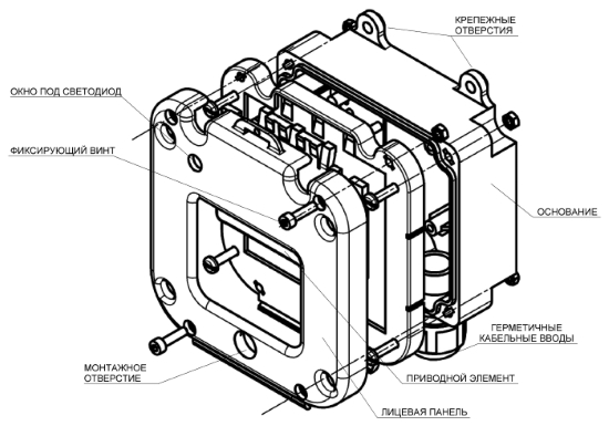 Устройство дистанционного пуска предназначено для запуска систем пожарной автоматики, систем дымоудаления, Пластиковый ввод 6-12 мм. IP 66/67