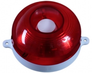 Комбинированный светозвуковой оповещатель, 12В, свет-25мА, звук 50мА 105дБ, пластмасовый корпус.