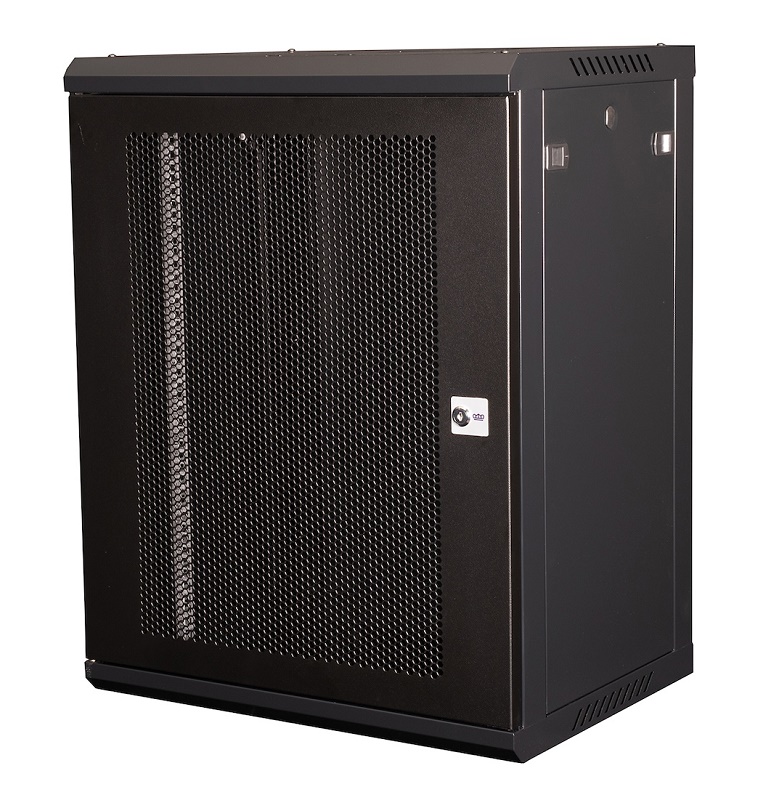 Шкаф 19" телекоммуникационный настенный, 15U 769х600х450 мм, дверь перфорация, черный