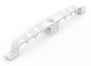 Держатель труб для прямого монтажа двусторонний на 8 мест белый d20 (20шт/уп)