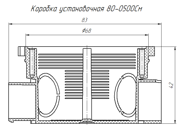 Коробка установочная безгалогенная (HF) 68х42 (8шт/уп)