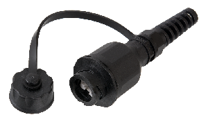 Индустриальный модуль-розетка для оконцевания отдельностоящих кабелей, Кат.6 (Класс E), 250МГц, RJ45/8P8C, 110/KRONE, T568A/B, неэкранированный, IP67, с защитной крышкой, черный