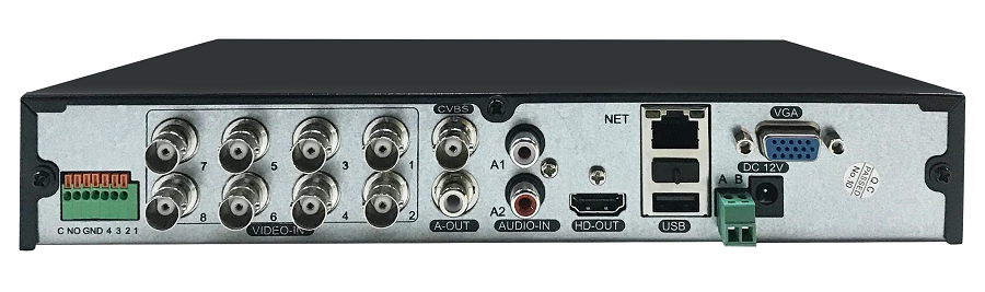 XVR видеорегистратор 5M-N 8видео+2аудио(8xAoC), 5-в-1, Н.265(+)/264(+) (аудио G.711), режимы-аналог: 8*5Мп/ гибрид: 2*HD(5Мп)+7*IP(макс.5Мп), аудио RCA*2вх/1вых, трев.вх/вых- 4/1, VGA/HDMl@1080P/BNC, 2*USB 2.0, RS485, 1*SATA до 8T6, RJ45 10/100