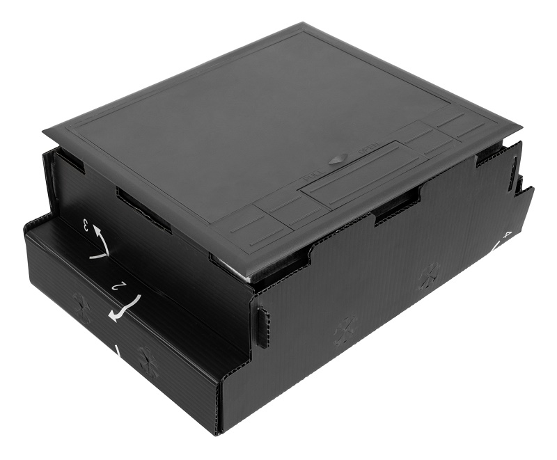 Коробка под заливку в бетон, 12 модулей, черный