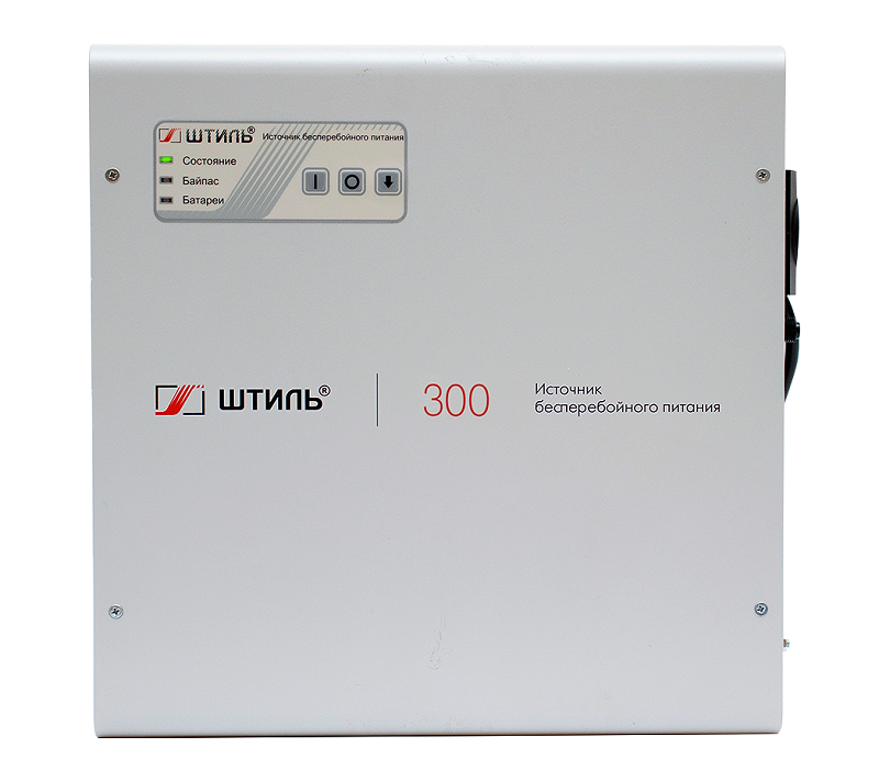 Источник бесперебойного питания настенный, on-line (с двойным преобразованием), чистая синусоида, 300 ВA (225 Вт); U-вх.220 В; одна встроенная АКБ 12 В 9 Ач; U-акб.12 В, I-заряд.6 А; выходные разъёмы - EURO F-type с заземлением (1 шт.); холодный старт, совместим с генератором; IP20, t-раб.+5...+40°C, 283х285х93 мм