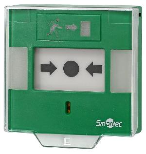 Устройство разблокировки двери с восстанавливаемой кнопкой активации, световая/звуковая индикация, защитная прозрачная крышка, 2 группы контактов НР/НЗ