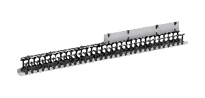 Органайзер кабельный вертикальный, 33U, для шкафов серий TFR-R, TFI-R и TFA, Ш97хГ110мм, металлический, с пластиковыми пальцами, с крепежом, цвет серый