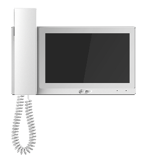 Монитор видеодомофона IP 7-и дюймовый, с трубкой, белый, 1024x600 разрешение