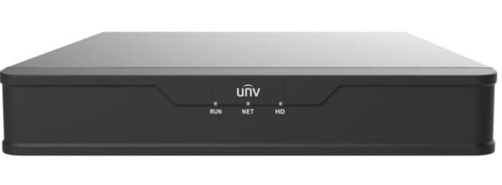 Видеорегистратор IP 4-х канальный 4K; Входящий поток на запись до 64Мбит/с; Ultra 265/H.265/H.264; Запись: до 4K; HDD: 1 SATA3 до 6Тб; Декодирование: 1 x 4K@30, 1 x 5MP@30, 2 x 4MP@30, 4 x 3MP@25, 4 x 1080p@30; Видеовыходы: 1 HDMI, 1 VGA; Сеть: 1 порт 100Mb;  Аудио выход; USB: 2 порта USB2.0; Поддержка ONVIF, SDK; Поддержка: iOS, Android; Металл; Питание: DC 12В
