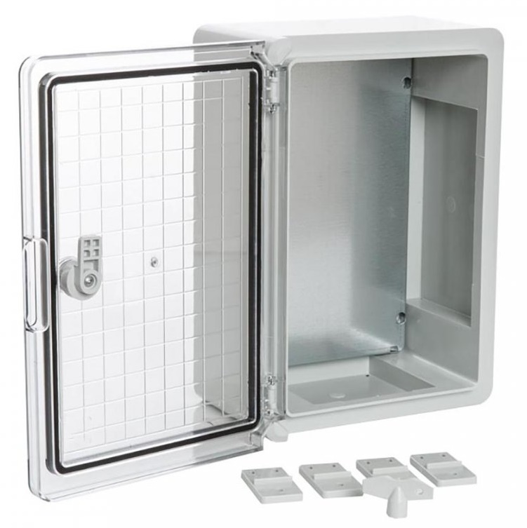 Корпус пластиковый с монтажной панелью ЩМП IP65 прозрачная дверь 350х250х150