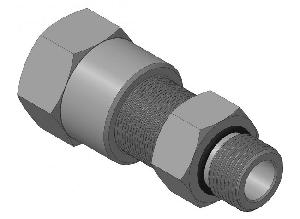 Кабельный ввод из оцинкованной стали с резьбой М20х1,5 мм для прокладки кабеля в металлорукаве РЗ-ЦП-15, с уплотнением кабеля и проходным диаметром кабеля d=8-12 мм<br />
