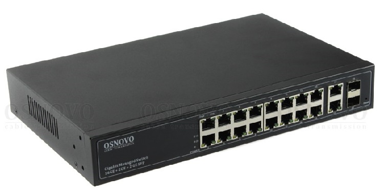 Коммутатор Gigabit Ethernet управляемый на 18 RJ45 + 2 GE SFP порта. Порты: 18 x GE (10/100/1000 Base-T) , 2 x GE SFP (1000 Base-X). Поддержка режима CCTV: Увеличение расстояния передачи данных и питания до 250м. Питание: AC100-240V (30W). Встроенный БП. Монтаж в 19 - дюймовую стойку, крепление в комплекте. 295 x 45 x 195мм. Вес: 2,7кг.  0…+50°С.