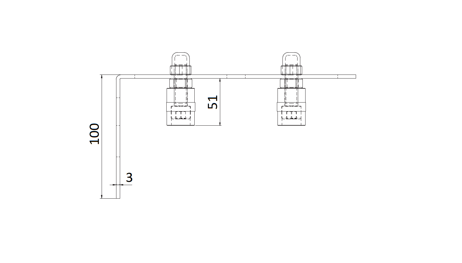 Скоба направляющая верхняя с 2 роликами, 0-134 мм (арт. 1700183)