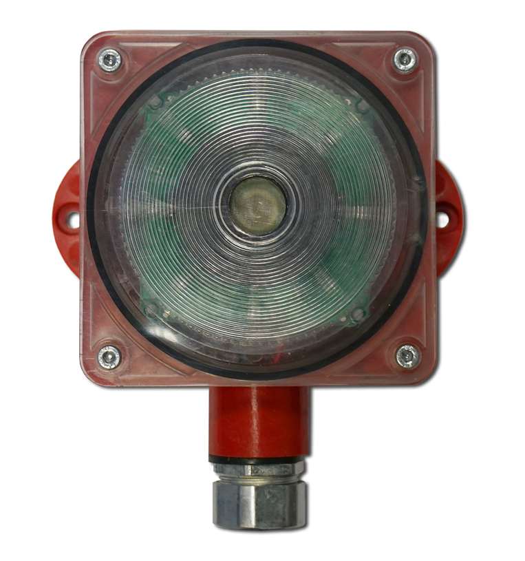 Оповещатель световой пожарный взрывозащищенный, рудничное исполнение, 12/24 В, IP67/IP66, С видом взрывозащиты «герметизация компаундом» ”m", с жестко закрепленным проводом, кабель питания в стоимость не входит