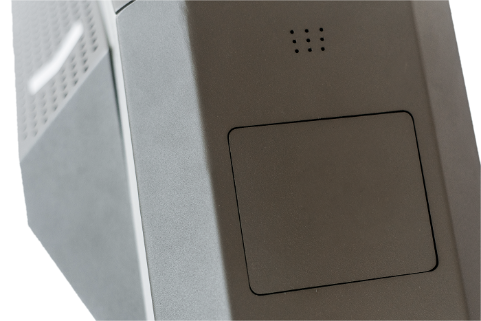 Тумбовый турникет трипод. Состав: стойка турникета с контроллером, табло индикации.