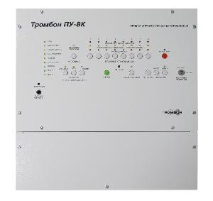Тромбон-ПУ-8К (240Вт)  - Прибор управления предназначен для построения системы оповещения и управления эвакуацией (СОУЭ) 3-го и 4-го типов. Оснащен встроенным усилителем мощности, системой резервного питания, 2 входа МЧС, гибкими настройками алгоритмов оповещения, интеллектуальной системой контроля всех линий связи, портом для подключения удаленных консолей Тромбон УК, интерфейсом RS-485 для подключения к ПК и сопряжения с системой безопасности АРМ "Орион Про". Прибор управления предназначен для построения системы оповещения и управления эвакуацией (СОУЭ) 3-го и 4-го типов. Оснащен встроенным усилителем мощности, системой резервного питания, 2 входа МЧС, гибкими настройками алгоритмов оповещения, интеллектуальной системой контроля всех линий связи, портом для подключения удаленных консолей Тромбон УК, интерфейсом RS-485 для подключения к ПК и сопряжения с системой безопасности АРМ "Орион Про".