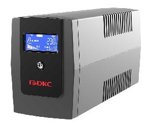 Линейно-интерактивный ИБП ДКС серии Info LCD, 600 ВА/360 Вт, 1/1, 3xIEC C13, USB + RJ45, LCD, 1x7Aч