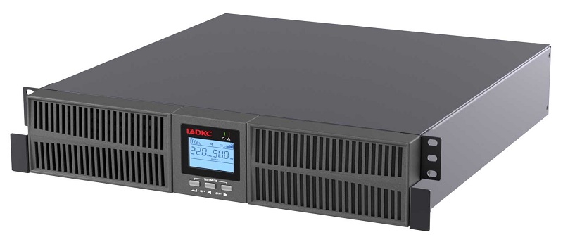 Онлайн ИБП ДКС серии Small Rackmount, 2000 ВА/1800 Вт, 1/1, 8xIEC C13, EPO, USB, RS-232, RJ45, Rack 2U, без АКБ, 9Ач