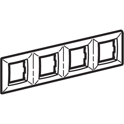 Рамка на 2+2+2+2 модуля (четырехместная), белая, RAL9010, Bravo