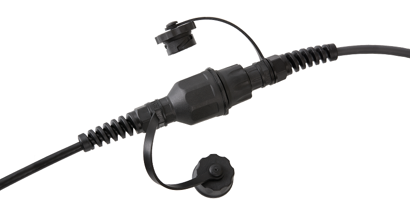 Индустриальный модуль-розетка для оконцевания отдельностоящих кабелей, Кат.6 (Класс E), 250МГц, RJ45/8P8C, 110/KRONE, T568A/B, экранированный, IP67, с защитной крышкой, черный