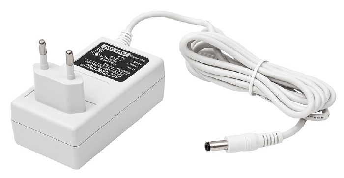 Источник стабилизированного питания Uвх=110-240V AC, Разъем для подключения нагрузки 5.5×2.5 мм. Uвых=12.6V DC, Iвых = 3A (ном.), Цвет корпуса: белый