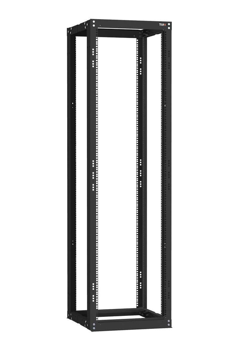 Монтажная стойка двухрамная раздвижная 19", 42U, Ш550xВ1995xГ(600-1000) мм, шаг регулировки 50 мм, в разобранном виде, цвет черный RAL 9005