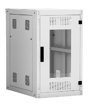 Напольный шкаф 19", 18U, стеклянная дверь, цельнометаллические стенки, Ш600хВ974хГ800мм, в разобранном виде, серый
