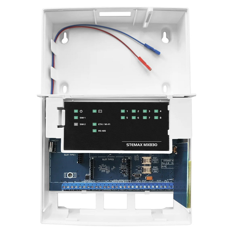 Контроллер охранный 2 SIM 2G GPRS/ 4G LTE, Wi-Fi (опция), Ethernet (опция). Встроенная LTE-антенна с SMA разъемом. 8 охранных ШС, 15 логических разделов, 4 выхода ОК, порт ТМ. 64 радиоустройства Livi (опция). Расширение по RS-485 до 158 ШС, 49 выходов ОК и 16 портов ТМ за счет СКП. Встроенный блок питания 100-264 В. Отсек под АКБ 7 / 9 А⋅ч, 12 В. В автономном режиме голосовое меню, SMS и голосовое оповещение 8 пользователей. t раб. от -40 °С до +55 °С. В комлекте 3 ключа Touch Memory