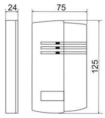 Считыватель большой дальности, считывание кодов радиобрелков работающих в стандарте Keeloq и Came на частоте 433 МГц, выход интерфейс: Dallas TM, Wiegand 26, RS-485,  от -30 до +50 С