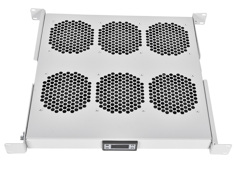 Модуль вентиляторный 19" 1U, 6 вентиляторов, регул. глубина 390-750 мм&nbsp;&nbsp;с контроллером